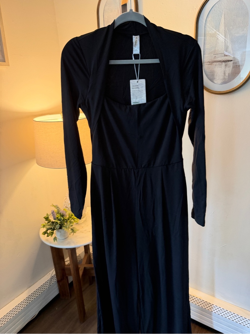 Halara Long Sleeve Pocket Wide Leg Jumpsuit-Easy Peezy- Size large - Picture 5 of 6